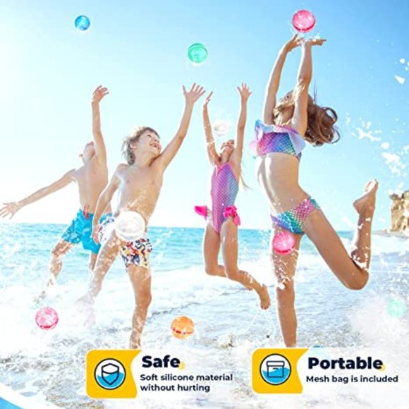Reusable Water Bomb balloons, Magnetic Refillable Water balls (6 Pack) - Picture 4 of 4